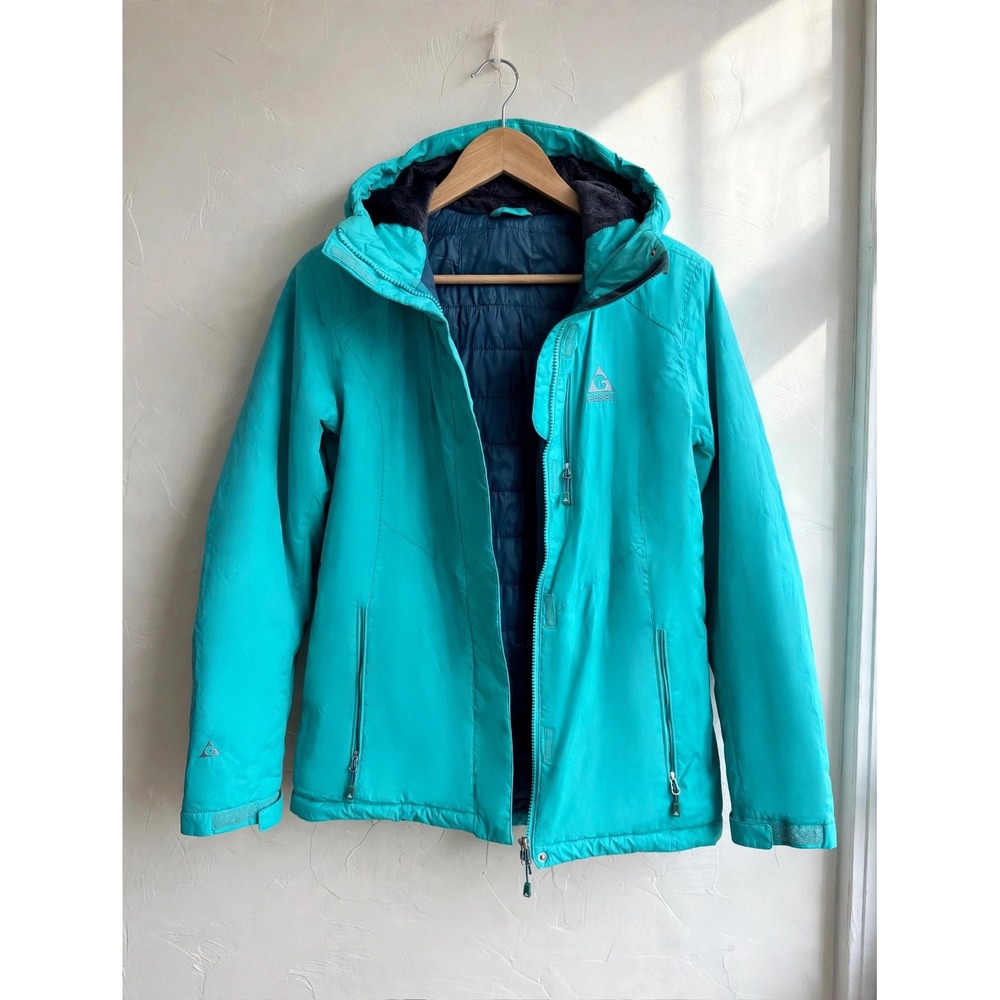 Gerry Womens Teal Insulated Ripstop Puffer Jacket Turquoise Outdoor Coat M